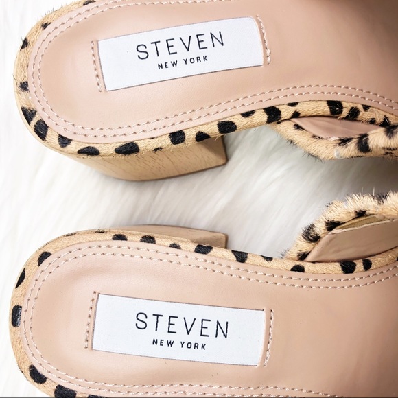 New Steven New York Fannie Cheetah Calf Hair Mule - Picture 6 of 12